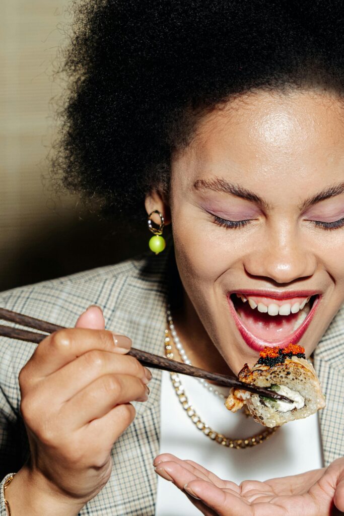 Human eating a meal from the best food delivery service in your city
